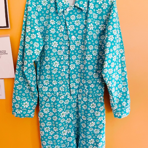 Big Bud Press Lazy Daisy Blue Long Sleeve Jumpsuit, Medium - Picture 5 of 7